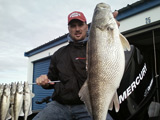Rocky Niewenhuis, SDWU State Director with a 11.66 lb walleye taken on Lake Francis Case November 11, 2010.