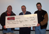 Doug Sieck, Howard Paul and Jeff Decker, presentation of a check for $900.00 to the Missouri River Sedimentation Coalition for it efforts in controlling sedimentation in the Missouri River. Howard Paul has spoke at both the Sioux Empire Chapter and the Rapid City Chapter.  He spends many hours working on behalf of all of us that enjoy the Missouri River.