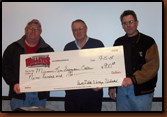 Doug Sieck, Howard Paul and Jeff Decker, presentation of a check for $900.00 to the Missouri River Sedimentation Coalition for it efforts in controlling sedimentation in the Missouri River. Howard Paul has spoke at both the Sioux Empire Chapter and the Rapid City Chapter.  He spends many hours working on behalf of all of us that enjoy the Missouri River.