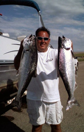 Salmon caught by Tim Forsch at Oahe, July 4th, 2010.